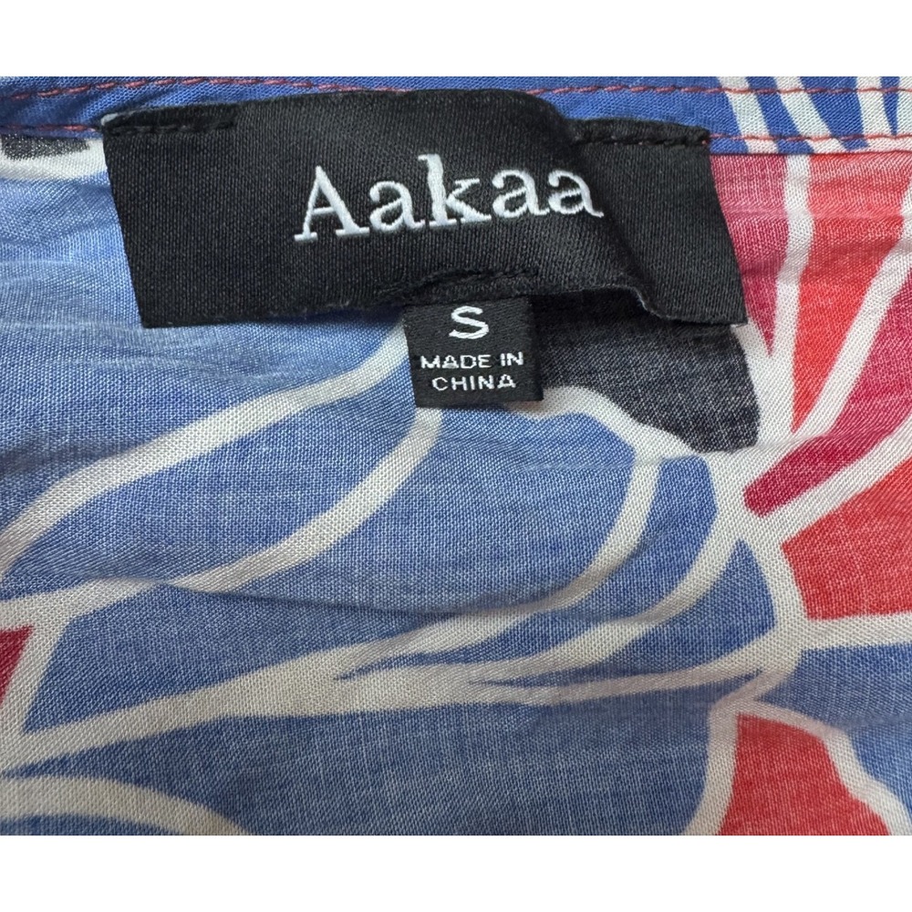 Aakaa Tropical Print Vacation‎ Resort Beach Romper Swim Coverup Women's Sz S - Picture 3 of 3